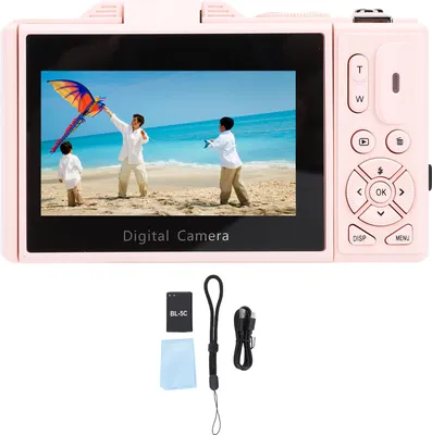Zdjęcie produktu dla aparat cyfrowy 5K do fotografii WiFi 75 MP vlog wideo z autofokusem 3-calowy ekran 180 stopni z 18-krotnym zoomem