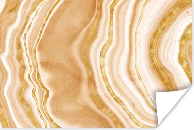 Produktbild von MuchoWow® Poster Achat Stein - Gold - Edelsteine - Luxus 180x120 cm - Fotoplakat