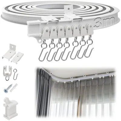 Immagine prodotto di Binario per tende a soffitto, regolabile, di 3 metri