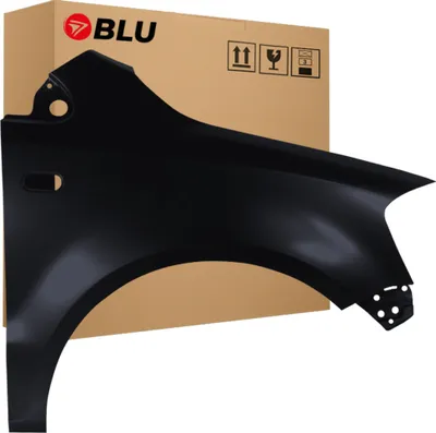 Zdjęcie produktu dla BLU Błotnik pasujący do VW Volkswagen Fox LC9Z Prawy Czarny BlackMagic | 2005-2011 | Przedni Przód | Lakierowany | Gotowy do montażu | Stal