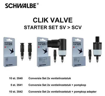 Zdjęcie produktu dla Zestaw startowy Schwalbe CLIK VALVE SCV 3540/3541/3542 – prosta modernizacja zaworu