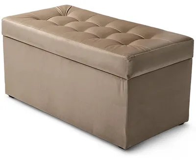 Produktbild von MG Design Polsterhocker Beige 45x90 cm - Stauraum 100L, bis 300 kg, sofort einsatzbereit, pflegeleicht, für Wohnzimmer & Flur