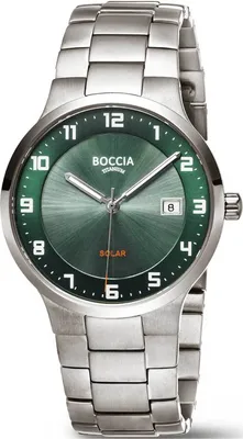 Produktbild von Boccia 3652-04 Herren-Solaruhr Titan mit Saphirglas Grün