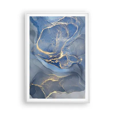 Produktbild von Gerahmtes Poster - Weißer Rahmen - Gold Blau Farbe - 70x100 cm - Wand Bild - Wanddeko - Wandbilder - Kunstposter - Wandposter - Bilderrahmen - Bilder - Kunstdruck - Wanddekoration - P2WPA70x100-5029
