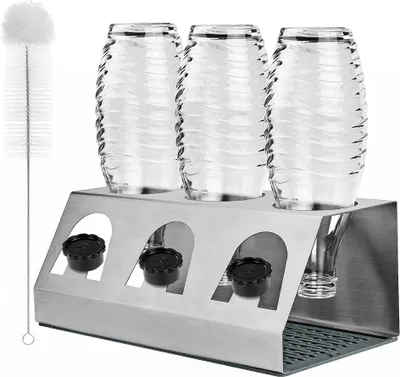 Produktbild von 3ks Držiak na odkvapkávanie z nehrdzavejúcej ocele pre SodaStream Crystall Bottle Holder Mat Breasts
