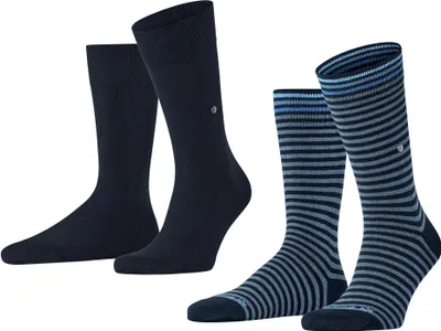 Produktbild von Burlington Everyday Stripe 2-Pack herensokken, blauw (marine)
