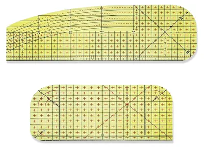Hitzebeständiges Nählineal für Säume, 2 Stück, PVC, 30,5 cm