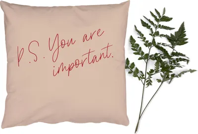 Produktbild von MuchoWow® Zierkissen Sofakissen Wohnzimmer Dekokissen 60x60 cm Text - P.S. Du bist wichtig - Zitate - Sitzfläche - Foto Polster