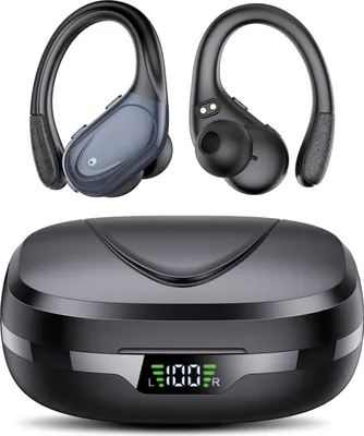 Produktbild von Kabellos Bluetooth 5.3, 60 Std Kabellose Kopfhörer mit Tiefer Bass, In Ear Kopfhörer mit 4 ENC Klarer Mic, IPX7 wasserdichte Ohrhörer mit Ohrhaken