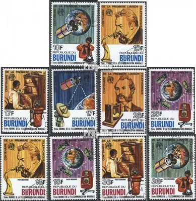 Produktbild von Briefmarken Burundi 1977 Mi 1316A-1325A (kompl.Ausg.) gestempelt 100 Jahre Telefon