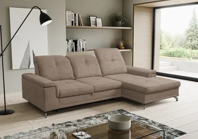 Produktbild von VENASI PANAMA Rechts Ecksofa mit Schlaffunktion und Bettkasten Schlafsofa BRAUN Sofa L Form Eckcouch