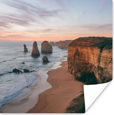 Produktbild von MuchoWow® Poster Strand - Sand - Meer - Stein 30x30 cm - Wandposter - Printing