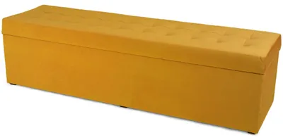 Produktbild von MG Design Polsterhocker Orange 45x160 cm - Stauraum 190L, bis 300 kg, samtig-weich mit Schimmer, pflegeleicht, für Wohnzimmer & Flur