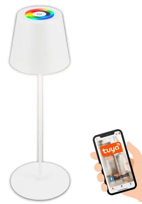 Obrázek produktu pro Stolní lampa Briloner Coloris LED Smart bezdrátová, ovládání pomocí aplikace Smart, stmívatelná, paměťová funkce, časovač, bílá, Ø10,5 x 36 cm