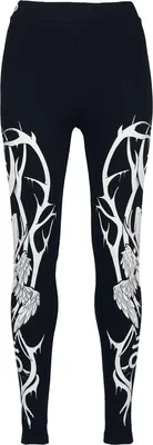 Produktbild von Gothicana by EMP Damen schwarze Leggings mit Siebdruck S