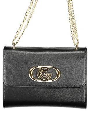Produktbild von Schwarze Damenhandtasche mit Kettenriemen und Druckknopf