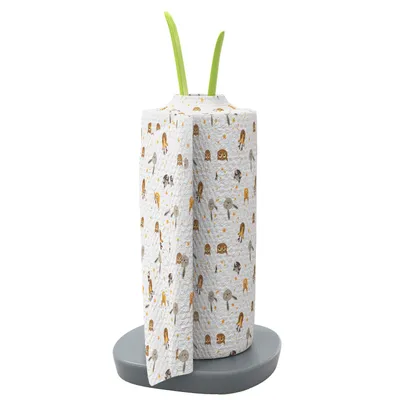 Produktbild von Intirilife Halterung für Küchenrollen in Blatt-Optik - Küchenrollenständer, freistehend, rutschfest, 32.5 cm Höhe in Grün
