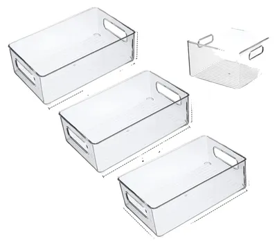 Produktbild von Kühlschrank-Organizer-Behälter, stapelbar, BPA-freies Plastik, 10-Teilig