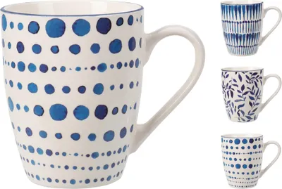 Produktbild von Ausgezeichnete Haushaltsware-Tasse, 350 ml, Porzellan, weiß, blau