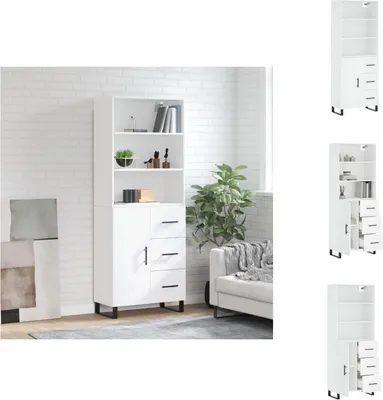 Immagine prodotto di vidaXL Credenza bianca 69,5x34x180 cm Materiale a base di legno - Credenze