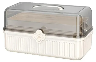 Immagine prodotto di Contenitore per la conservazione di farmaci - Organizer per il pronto soccorso - 3 scomparti - Grande capacità - Portatile - Riutilizzabile - Bianco