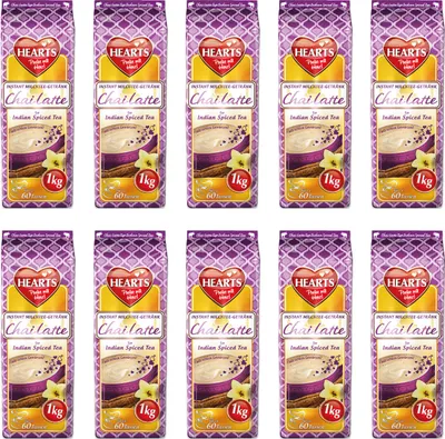 Produktbild von HEARTS Chai Latte Pulver 10 x 1kg  Instant Tee-Getränk Vorratspackung für Gastronomie