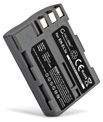 Image de CELLONIC 1x Batterie pour Appareil photo Compatible avec Nikon D700, D90, D200, EN-EL3e - (1600mAh, 7.4V)