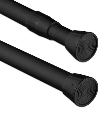 Zdjęcie produktu dla Relaxdays – drążek teleskopowy, 66–110 cm, drążek zaciskowy do zasłon prysznicowych, firanek i ościeżnic, stal nierdzewna, bez konieczności wiercenia, czarny