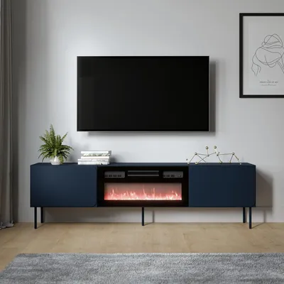Immagine prodotto di Vermezzo - Mobile Porta tv, 200x42x57h cm blu, un Ripiano