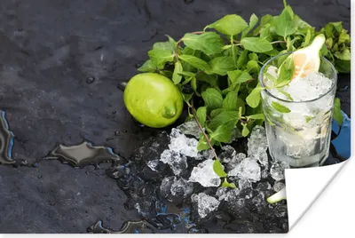Produktbild von MuchoWow® Poster Cocktail - Mojito - Eiswürfel 30x20 cm - Plakate - Print