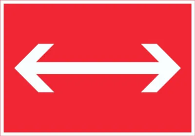 Produktbild von Richtungspfeil rechts links Schild waagerecht weiss rot Pfeil A6 Rückseite selbstklebend