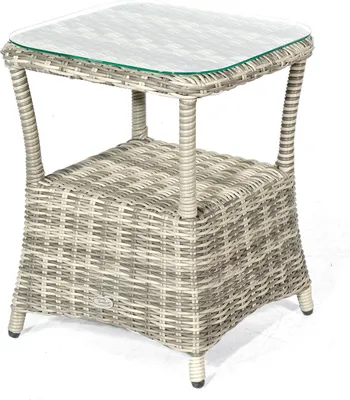 Produktbild von SunnySmart Allianz Beistelltisch mit Kunststoffgeflecht 50x50 cm vintage-taupe
