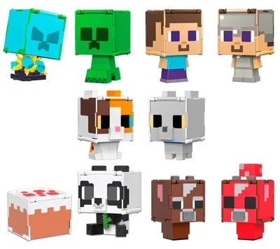 Produktbild von Minecraft Flippin' Figs Figurensammlung, 2-in-1-Spielfigur, maßstabsgetreu zu einer 9,5 cm großen Figur und pixeliges Design (Charaktere können variieren), 6 Jahr(e), Minecraft, Gemischte Farben, Kunststoff
