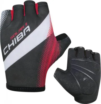 Produktbild von CHIBA Solar II - Radhandschuhe schwarz/rot, XL, atmungsaktiv, leicht gepolste...