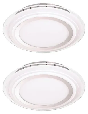 Produktbild von 2er Set, LED Deckenleuchte, Glas, Chrom, rund, 30 cm