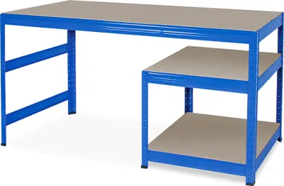 Produktbild von Packtisch / Werkbank, BxTxH 1500x600x900 mm, Unterbau BxTxH 600x600x515 mm, blau