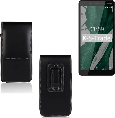 Produktbild von K-S-Trade Gürteltasche für Nokia 1 Plus Schutz Hülle Handy Hülle mit Magnetverschluss Holster in schwarz