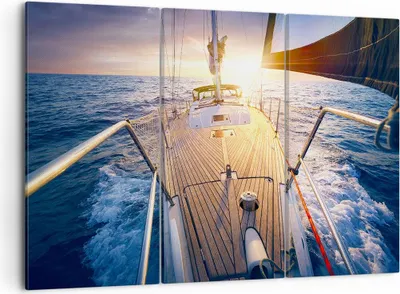 Produktbild von Bild auf Leinwand - Leinwandbild - Segelboot Meer - 105x70cm - Wand Bild - Wanddeko - Wandbilder - Leinwanddruck - Bilder - Kunstdruck - Wanddekoration - Leinwand bilder - Wandkunst - CE105x70-4076