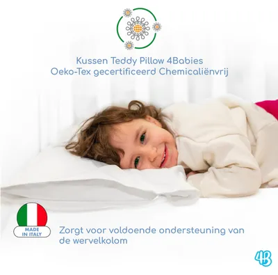 Immagine prodotto di Cuscino per bambini, 50 x 30 cm, in cotone, ipoallergenico e resistente agli acari, ideale per l'asilo nido