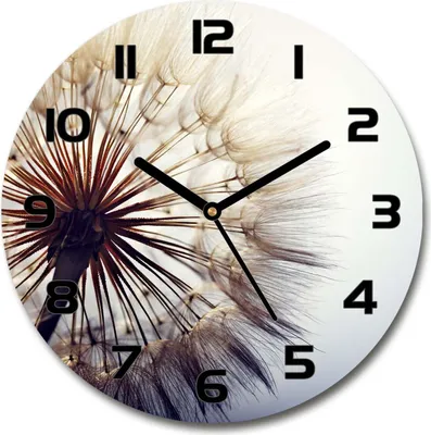 Produktbild von Wanduhr aus Glas 30fi Glasbild Glasuhr Gehärtetes Glas - schwarze-zeiger - Dandelion