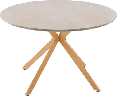 Obrázok produktu pre FURNLUX Jedálenský stôl Piazza Marble Grey And Oak 120 cm / Hlavná farba: sivá / Rozmery: 120 x 120 x 75 cm