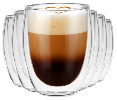 Zdjęcie produktu dla Vilde | Szklanki termiczne 6 szt. - 370 ml - Podwójna ścianka - Do kawy & herbaty