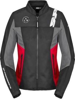 Immagine prodotto di Giacca da moto in tessuto da donna Spidi Corsa Net Windout, colore nero/rosso, taglia XL