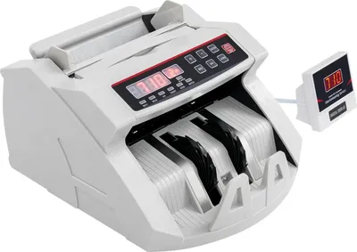 Produktbild von Tragbare Geldzählmaschine - Banknotenzähler - MG-Falschgelderkennung, LED-Display, Rückseitige Zuführung, Geschwindigkeit ≥900 Banknoten/Min, Hopper/Stacker je 200