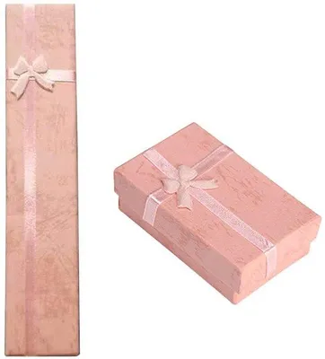 Immagine prodotto di Scatola di cartone rosa per collane, dimensioni: 4 x 20 x 2,5 cm / 5 x 8 x 2,5 cm