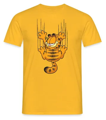Produktbild von Spreadshirt Garfield Kratzer Männer T-Shirt, L, Gelb