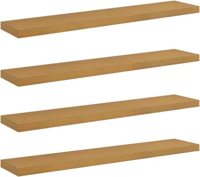 Immagine prodotto di vidaXL Mensole da parete, confezione da 4, beige, 120 x 23,5 x 3,8 cm, materiale composito di legno