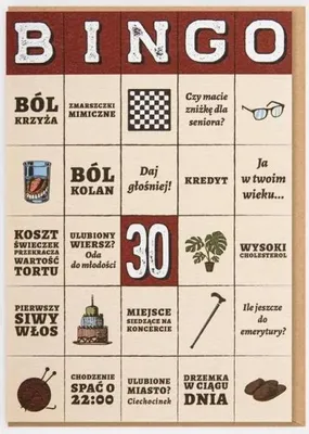 Produktbild von Geburtstagskarte – Bingo 30 Jahre! – Nadwyraz