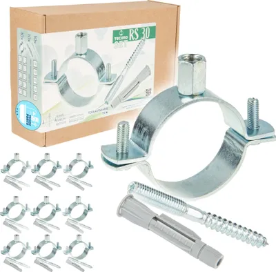 Produktbild von tecuro Schraubrohrschelle M8/M10 verz. 74-80 mm, Stockschr. M8x80 mm - 10-er Set