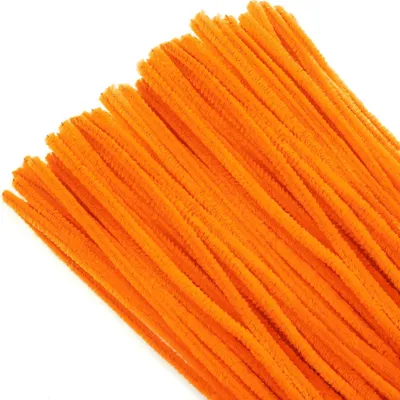 Productafbeelding van Pijpenragers Oranje Chenilledraad Pijpenragers om te Knutselen 30 cm Buigpluche Knutseldraad voor doe-het-zelf Decoratief Handwerk